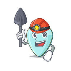 Wall Mural - Cool clever Miner guitar plectrum cartoon character design