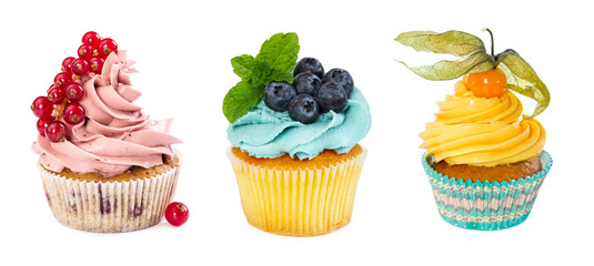 Wall Mural - Set of different cupcakes