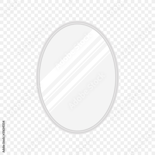 Cuadros en Lienzo Vector realistic oval mirrors with blurry reflection