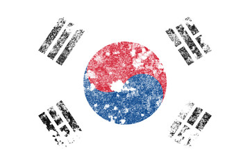 Poster - national flag of south korea with texture. template for design