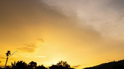 Wall Mural - Time lapse Video of cloud moving on sky in sunset or sunrise background in nature