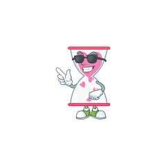 Sticker - Super cool love clock sand character wearing black glasses