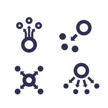 Dispersion Icons On White, Vector