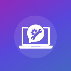 Canvas Print - Support service icon with laptop computer