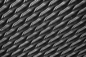 Wall Mural - Metallic Textured Wavy And Corrugated Background In Black And White Color.