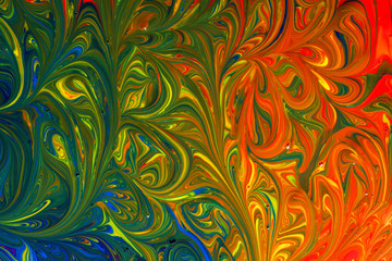 Wall Mural - abstract background of a rainbow of multicolored paint swirls