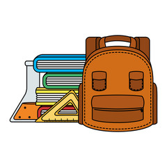 Sticker - school bag with tube test and books