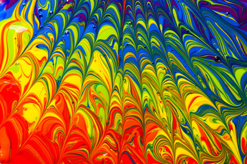 Wall Mural - abstract background of a rainbow of multicolored paint swirls