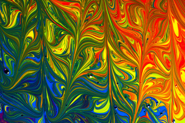 Wall Mural - abstract background of a rainbow of multicolored paint swirls
