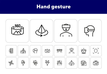 Poster - Virtual reality icons. Set of line icons. VR glasses, face scanning, sales funnel. Computer reality concept. Vector illustration can be used for topics like technology, computers, gaming
