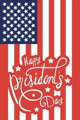 Canvas Print - happy presidents day poster with usa flag