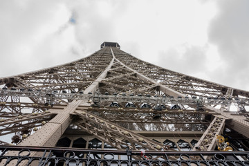 rare view of the eiffel tower