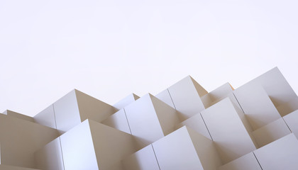 Aufkleber - Abstract  Linear geometry triangle  minimal Modern  Creative concept on Gray background   - 3d rendering