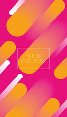 Poster - yellow and pink paint fluid colors background