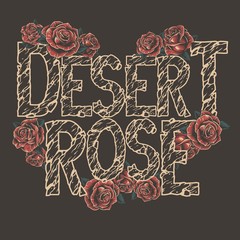 Sticker - Vintage Desert Rose inscription template