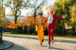© Yakobchuk Olena - Elderly cheerful couple bouncing in the park
