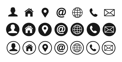 Wall Mural - contact us icons. web icon set. vector illustration.