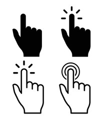 Poster - Vector hand cursors icons click set