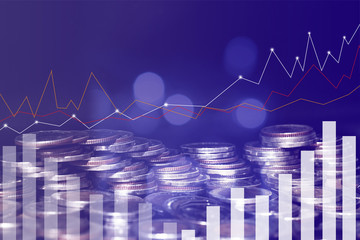 Wall Mural - Stock market or forex trading graph and candlestick chart suitable for financial investment concept. Forex trading candlestick chart economic , ECN Digital economy.