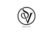 Sv Logo Design Circle Icon Symbol
