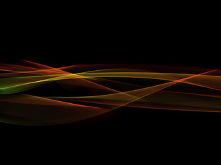 Poster - Abstract colorful wave curve motion on black background