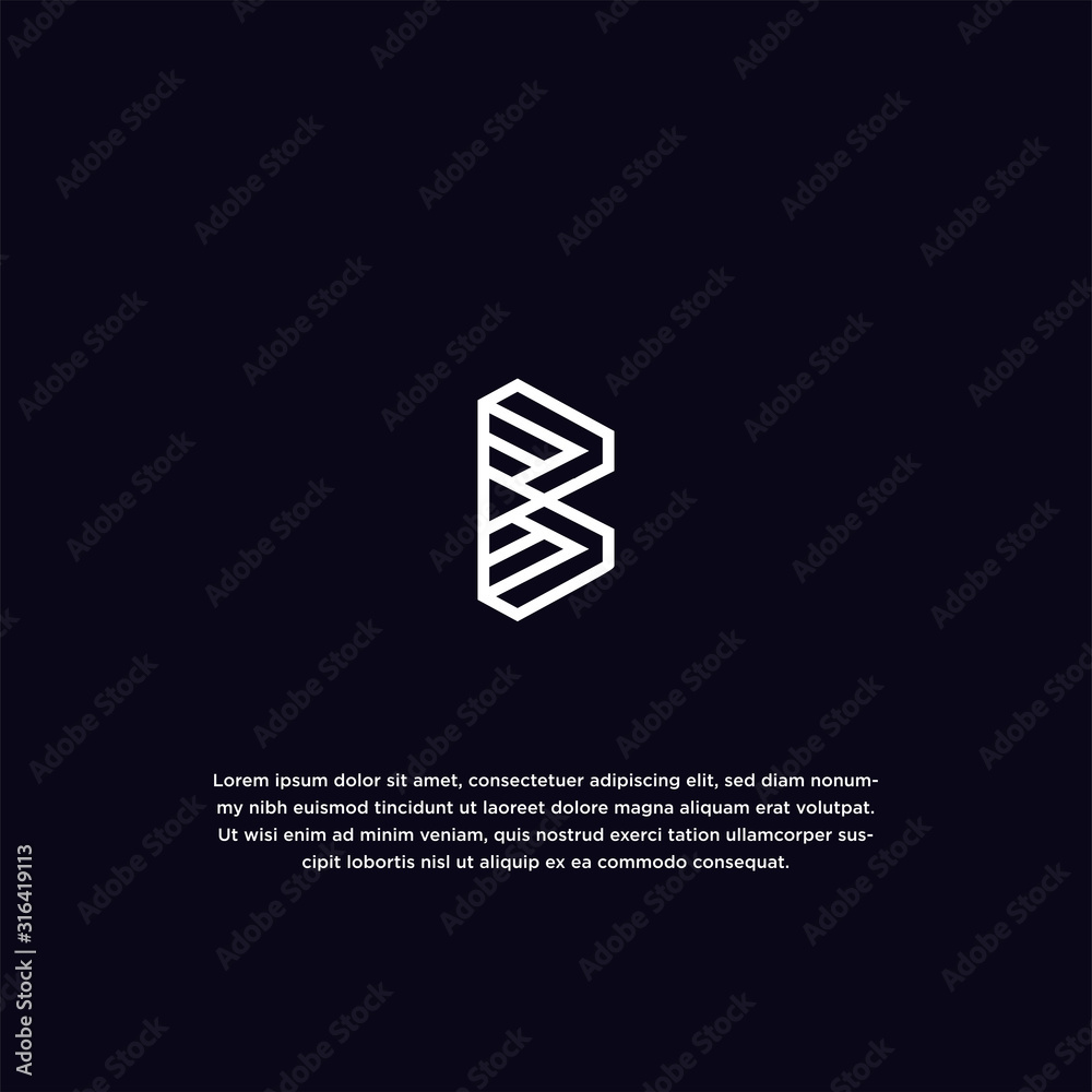 Letter B Abstract initial logo icon design template vector illustration ...