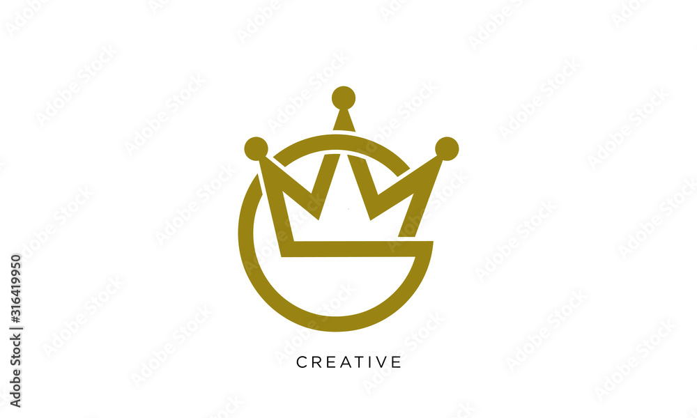g crown logo design vector luxury Stock Vector | Adobe Stock