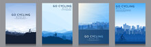 Mountain Bike. Travel Concept Of Discovering, Exploring And Observing Nature. Cycling. Adventure Tourism. Minimalist Graphic Poster. Polygonal Flat Design For Cover, Gift Card, Invitation, Banner.