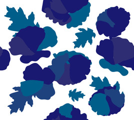 Canvas Print - Vector Blue Flowers