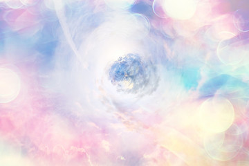 Wall Mural - swirling sky background with clouds / beautiful watercolor clouds background, spring sunset, beautif