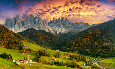 Wall Mural - beautiful landscape of italian dolomites - santa maddalena