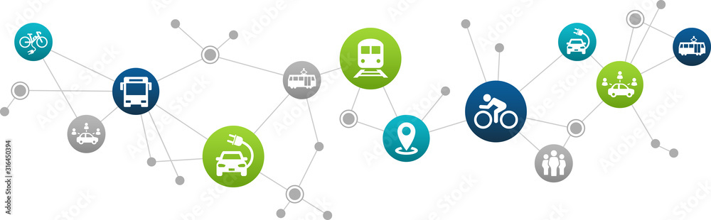 sustainable mobility or transport vector illustration. Abstract concept ...