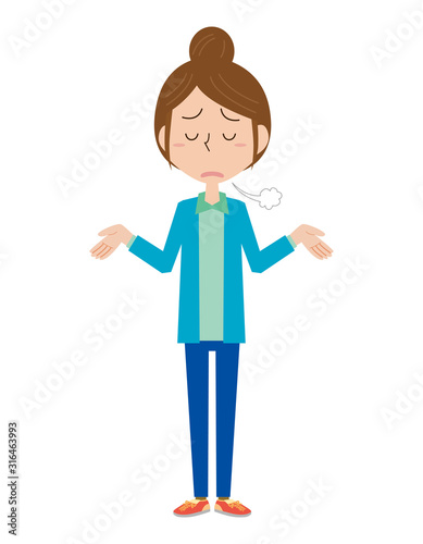 女性 主婦 おかあさん 全身 溜息 落ち込む 表情 ポーズ お手上げ あきらめる Buy This Stock Vector And Explore Similar Vectors At Adobe Stock Adobe Stock
