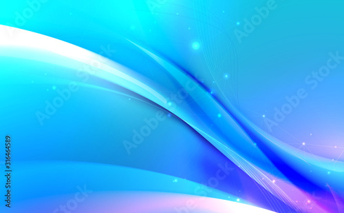 Abstract blue wavy with blurred light curved lines background. Abstract techn...
