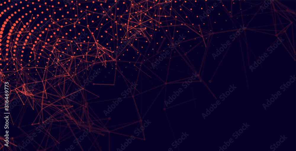 abstract red particles digital technology background design - obrazy, fototapety, plakaty 