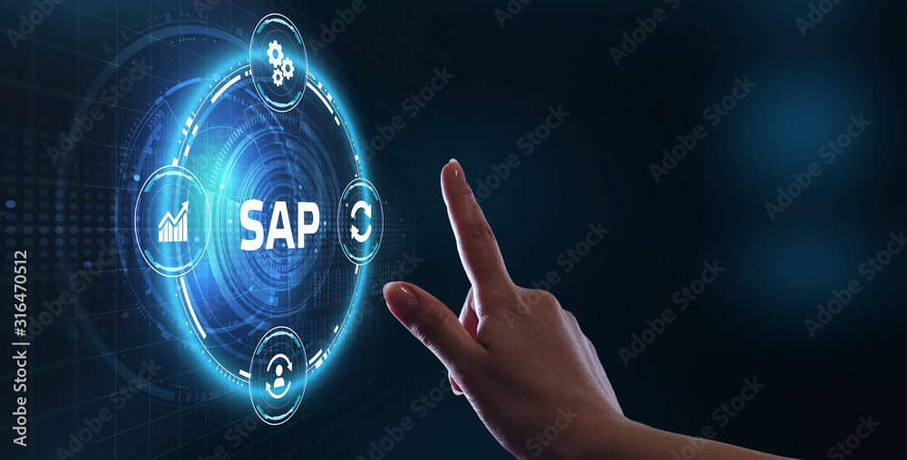 Business process automation software. SAP - obrazy, fototapety, plakaty 