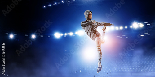 Dance is her passion. Mixed media