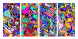 Fototapeta Fototapety dla młodzieży do pokoju - Abstract Colorful Blank Banner Template for Web Design, Landing page, social media story, and Fabric Print Material.