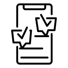 Poster - smartphone checklist icon. outline smartphone checklist vector icon for web design isolated on white