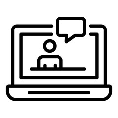 Poster - Laptop check icon. Outline laptop check vector icon for web design isolated on white background