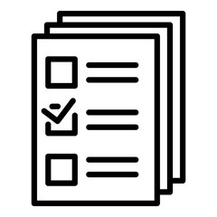 Poster - checklist papers icon. outline checklist papers vector icon for web design isolated on white backgro