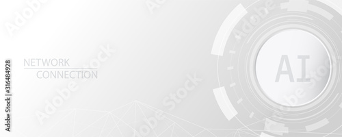 Fotografía gray and white abstract technology background