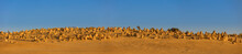 Panoramic View Of Limestone Rock Formations Known As The Pinnacles In The Nambung National Park In Western Australia