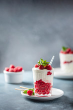 Yogurt With Raspberry And Mint