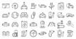 Hybrid charge icons set. Outline set of hybrid charge vector icons for web design isolated on white background