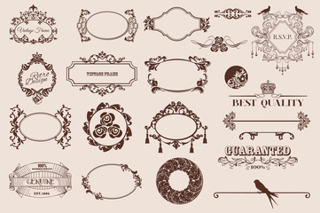 Sticker - set of calligraphic design elements