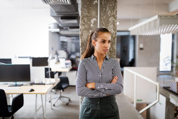 Portrait of a young business woman in office