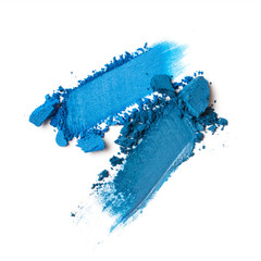 Smear of bright blue eyeshadow