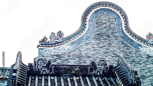 Fotomural Shawan ancient town traditional roof called Wok handle-shaped roofs in Guangzhou