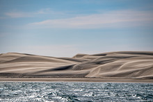 Beach Sand Dunes In California Landscape View Magdalena Bay Mexico